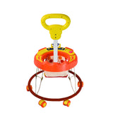 TIGER BEND Foldable Baby Walker with MUSIC - Round Base, Coated Pipe, Capsule Shape